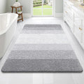 OLANLY Large Bathroom Rugs Mat 70x46, Extra Soft Absorbent Microfiber Bath Rugs, Rubber Backing, Quick Dry, Washable Bath Mats for Bathroom Floor, Tub and Shower, Home Decor Accessories, Light Grey