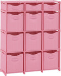 Cube Storage Organizer with 12 Storage Bins Included – Storage Cubes for Home Organization, Toy Storage, Office Storage, Living Room Storage, and General Storage Solution (Pink)