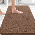 OLANLY Bathroom Rugs 35x24, Extra Soft Absorbent Chenille Bath Rugs, Rubber Backing Quick Dry, Machine Washable Bath Mats for Bathroom Floor, Tub and Shower, Home Decor Accessories, Mocha