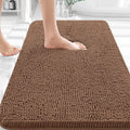 OLANLY Bathroom Rugs 30x18, Extra Soft Absorbent Chenille Bath Rugs, Rubber Backing Quick Dry, Machine Washable Bath Mats for Bathroom Floor, Tub and Shower, Home Decor Accessories, Mocha