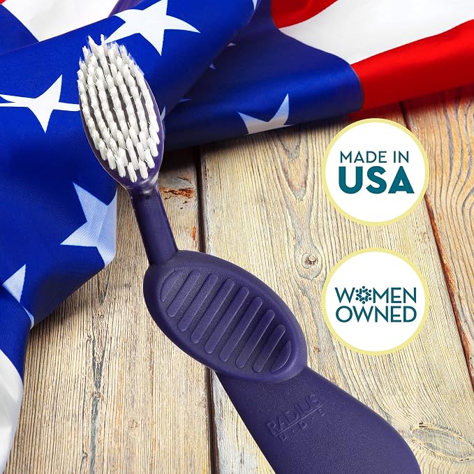 RADIUS Toothbrush, Flex Brush, Soft Bristles, Right Handed, Watermelon Brush with White Bristles, BPA Free & ADA Accepted, Pack of 2