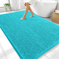 OLANLY Large Bathroom Rugs 70x46, Extra Soft Absorbent Chenille Bath Rugs, Rubber Backing Quick Dry, Machine Washable Bath Mats for Bathroom Floor, Tub and Shower, Home Decor Accessories, Aqua Sky