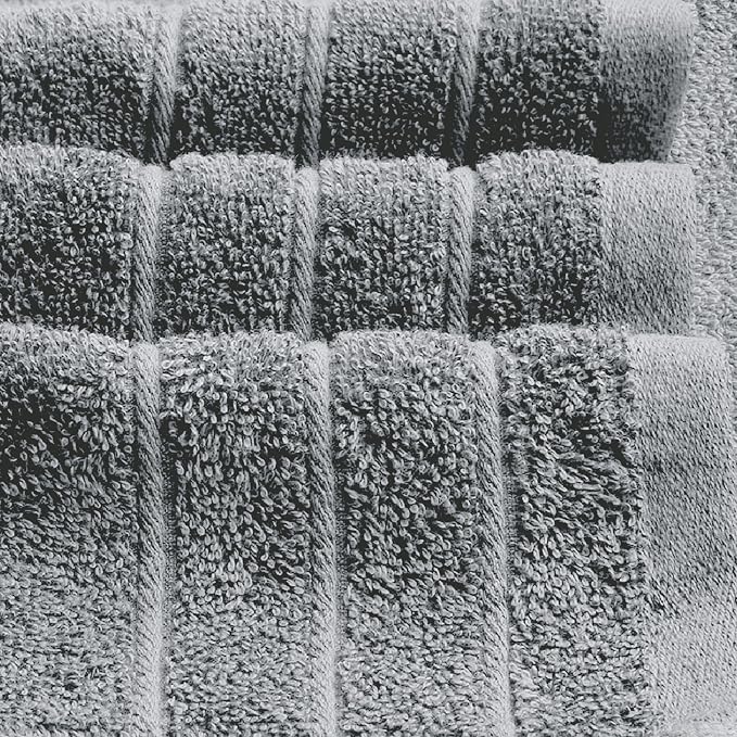 Tens Towels 4 Piece Extra Large Bath Towels 30 x 60 Inches, Cool Grey | 100% Cotton, Larger & Lighter Weight, Quicker to Dry, Super Soft and Absorbent, Perfect for Bathroom