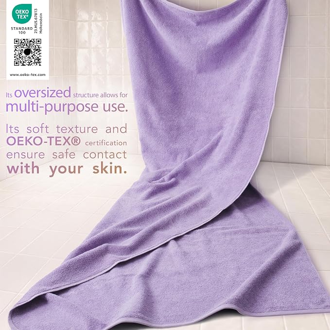 Cotton Paradise 100% Cotton Turkish Towel, Soft Absorbent Quick Dry, 40x80 Oversized Bath Sheet Towel, Lilac