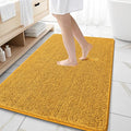 OLANLY Large Bathroom Rugs 59x35, Soft Absorbent Chenille Bath Rugs, Rubber Backing Quick Dry, Machine Washable Bath Mats for Bathroom Floor, Tub and Shower, Home Decor Accessories, Golden Yellow
