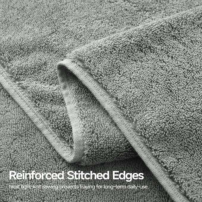 REDKISS Large Bath Towels Set 2 Piece, 100% Cotton, 31x63 in,Heavyweight 760GSM, Highly Absorbent & Quick Dry, Super Soft Luxury Bath Towel for Bathroom,Hotel Collection - Gray