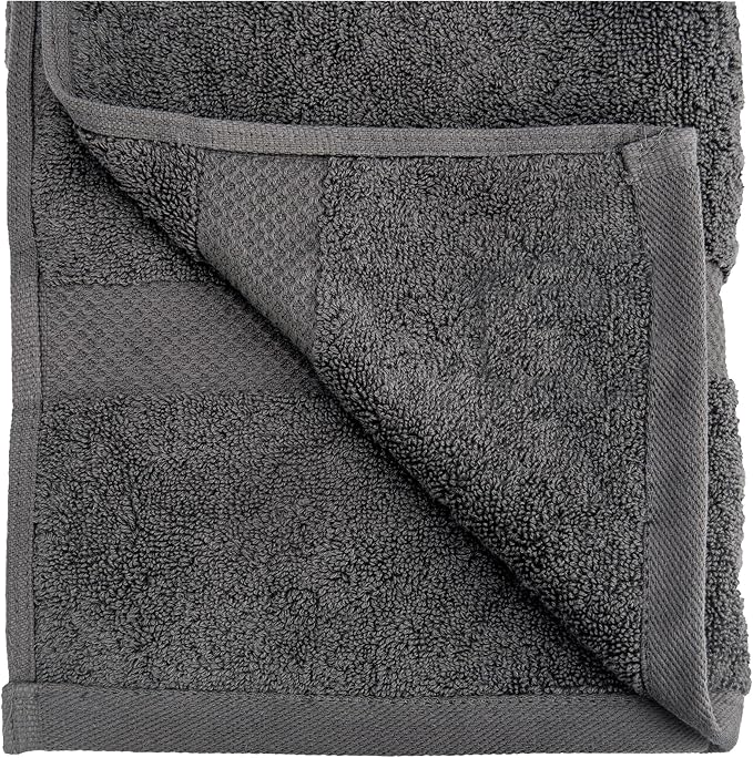 HERCULEAN Premium Bath Towels 24 x 48 Pack of 6 | Quick Dry and Highly Absorbent | 100% Cotton Terry Towels for Bathroom - Perfect for Shower - Pool and Spa - Luxury Soft Towels - Light Grey