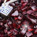 NUPICK 10 Pound Fire Glass, 1/2 Inch Reflective Fire Pit Glass | Tempered Fire Pit Rocks for Propane or Natural Gas, Glass Rocks for Fire Pit Table, Fireplace, Fire Bowl, Landscaping, Red