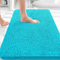 OLANLY Bathroom Rugs 30x20, Extra Soft Absorbent Chenille Bath Rugs, Rubber Backing Quick Dry, Machine Washable Bath Mats for Bathroom Floor, Tub and Shower, Home Decor Accessories, Aqua Sky