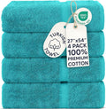 Chakir Turkish Linens | Hotel & Spa Quality 100% Cotton Premium Turkish Towels | Soft & Absorbent (4-Piece Bath Towels, Aqua)