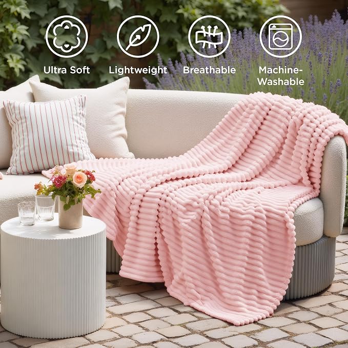 Bedsure GentleSoft Pink Twin XL Blanket for Bed - Super Soft Cozy Blankets for Women, Cute Large Blanket for Girls, Coral Pink, 66x90 Inches