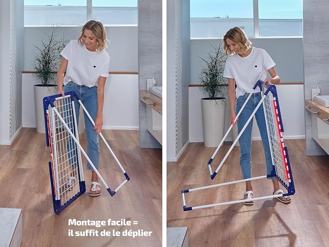Leifheit Pegasus 200 Solid Comfort Laundry Dryer – Foldable Drying Rack, 21.87 Yard Drying Space, Adjustable Wings for Long Garments, Compact & Easy to Install and to fold.