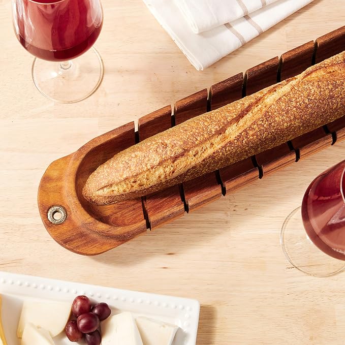Ironwood Gourmet Avignon French Bread Miter, Acacia Wood, 1.75 x 4.75 x 29.25 inches