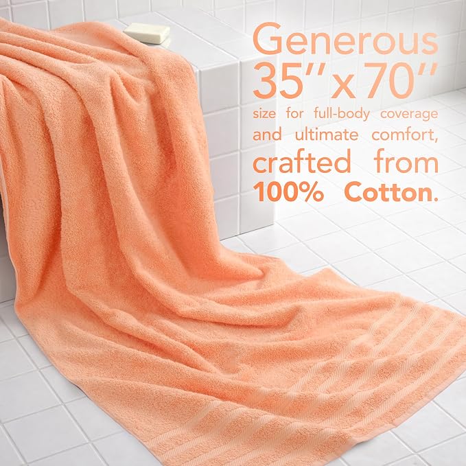American Soft Linen 100% Cotton Luxury Turkish Towels, 2PC 35x70 Bath Sheet | Soft Absorbent Quick Dry OEKO Tex Standard 100 Certificated Durable Machine Washable Premium Hotel Quality