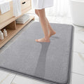 OLANLY Thick Memory Foam Large Bathroom Rug 59x35, Absorbent Bath Mat, Grey | Soft Quick Dry Bath Mat Rugs, Non-Slip, Machine Washable Mat for Bathroom Floor, Tub and Shower, Home Decor Accessories