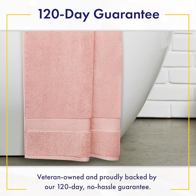 Alusa Home 100% Organic Zero-Twist Cotton Towels - GOTS Certified Luxury Bath Towels - Ultra Soft & Plush 700GSM Long-Staple Cotton - 6 Piece Towel Set (Blush Pink)