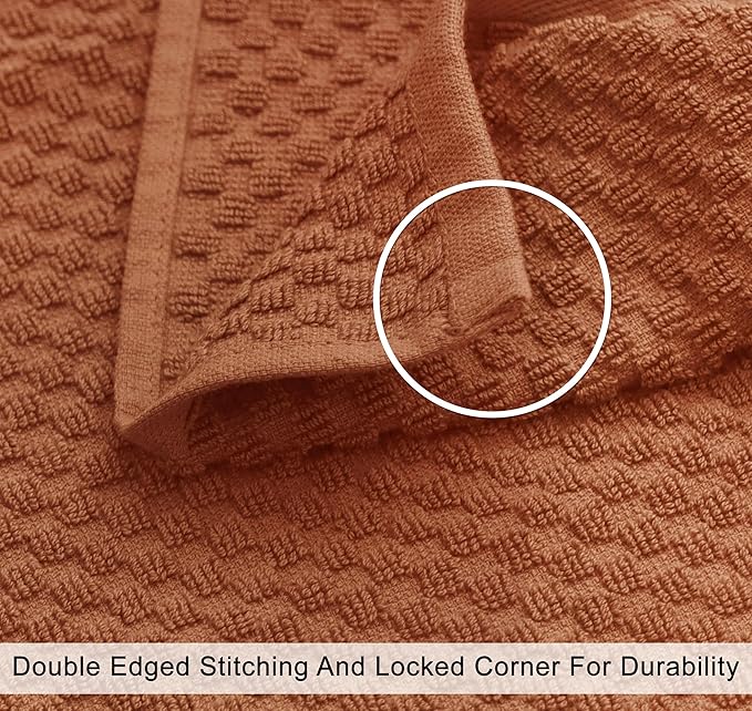 COTTON CRAFT Euro Spa Waffle Wash Cloth - Set of 12 Mocha Washcloth | Luxury Face Towel Set - 100% Cotton - Soft Plush Absorbent Low Lint Quick Dry - Gym Shower Beach Bath Kitchen - 12x12 inches
