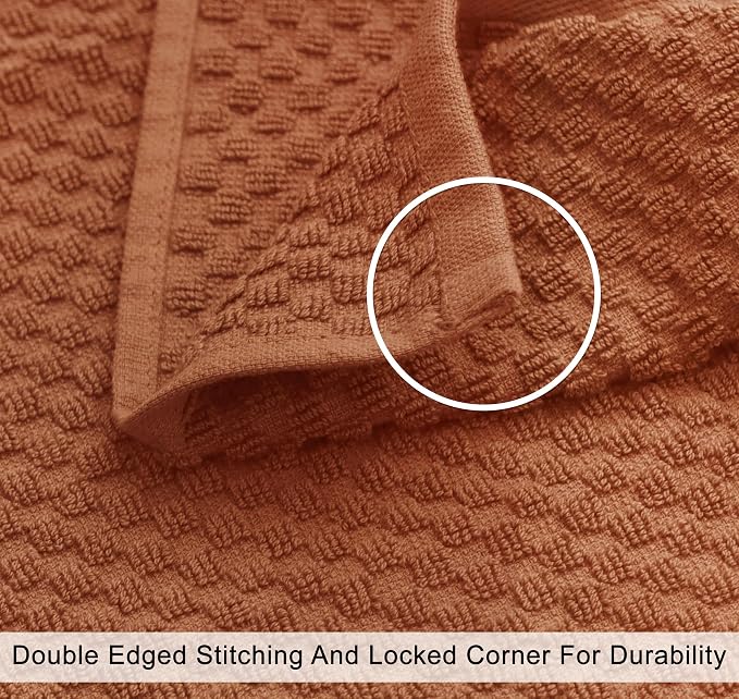 COTTON CRAFT Euro Spa Waffle Weave Bath Towels - Set of 4 Mocha Towels | Pure 100% Ringspun Cotton Oversized Luxurious Towel Set - Soft Plush Super Absorbent Low Lint Quick Dry - 30 x 56 inches
