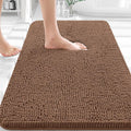 OLANLY Bathroom Rugs 32x20, Extra Soft Absorbent Chenille Bath Rugs, Rubber Backing Quick Dry, Machine Washable Bath Mats for Bathroom Floor, Tub and Shower, Home Decor Accessories, Mocha