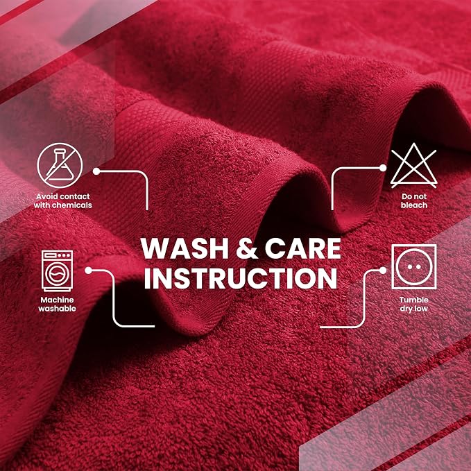 Infinitee Xclusives Jumbo Bath Sheets Towels for Adults – 600 GSM (35X70 Inches)– 100% Ring Spun Cotton, Soft and Absorbent Large Bath Towels for Bathroom (Burgundy)