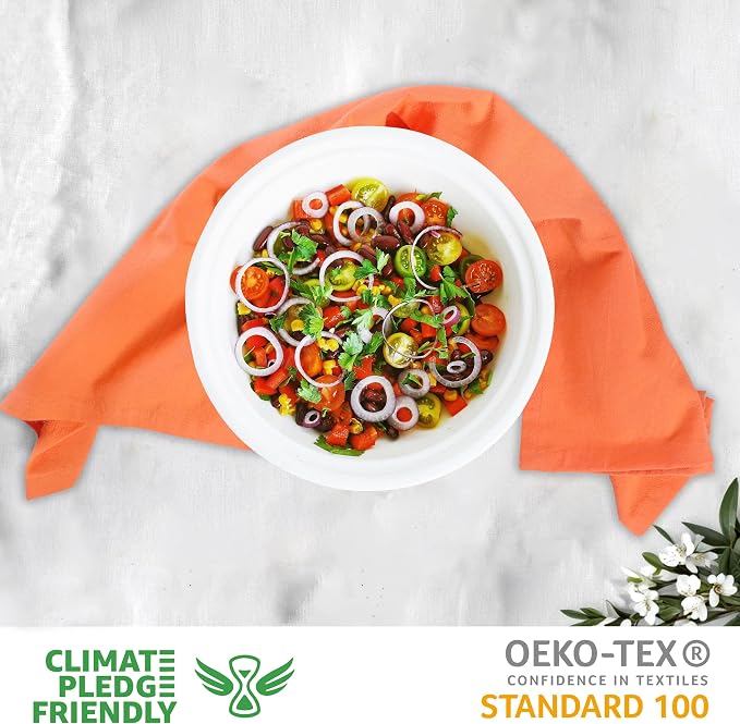 Urban Villa Kitchen Towels Cotton Dish Towels 27”x27” (Set of 12) Orange