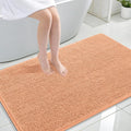 OLANLY Large Bathroom Rugs 44x32, Extra Soft Absorbent Chenille Bath Rugs, Rubber Backing Quick Dry, Machine Washable Bath Mats for Bathroom Floor, Tub and Shower, Home Decor Accessories, Peach