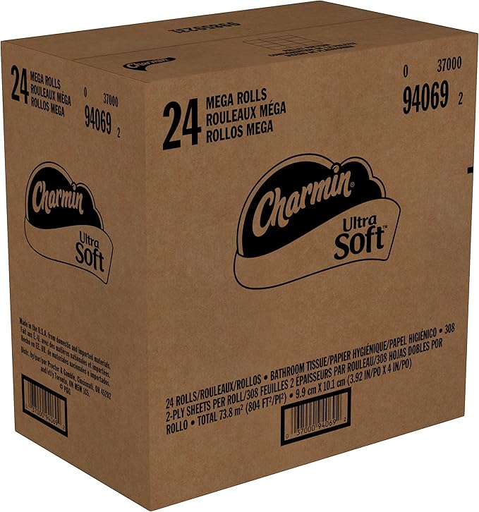 Charmin Ultra Soft Toilet Paper, Bath Tissue, Mega Roll, 24 Count, 4 Count (Pack of 6)