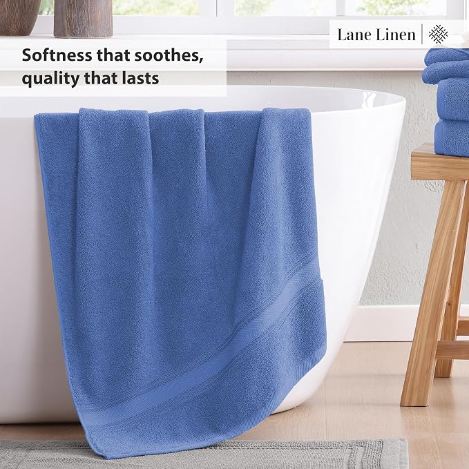 LANE LINEN Towel Set Soft Absorbent Quick Dry 100% Cotton 3 Piece - Allure | Cotton Bath Towels - Lightweight & Breathable, Fade-Resistant Color, Classic Terry Weave, Densely Woven, Coordinated Colors