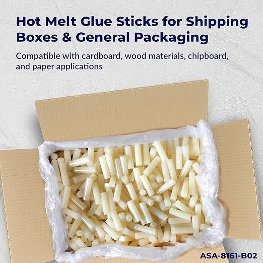 ASA Hot Melt Glue Sticks 5/8" x 2" TC-Size, for 3M Polygun TC-Q | For use with 3M Polygun TC-Q Gen II. High-strength, fast-setting. For packaging & woodworking. 25 lb, 1,417 sticks.