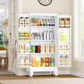 GAIOUS Metal Kitchen Pantry Cabinet, Food Storage Cabinets White Cupboard | Storage Cabinet with 2 Door and 3 Adjustable Shelves, Freestanding Steel Sideboard, with Door Shelf, for Kitchen Dinning Room