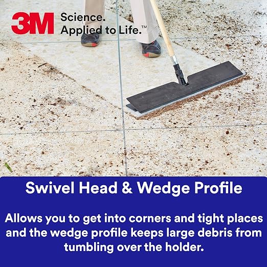 3M Easy Trap II Holder Flip Holder for 3M Easy Trap Duster Sweep and Dust Sheets, 35” Hook and Loop, Dust Remover Sweeper Mop Head, For Gyms, Bathrooms, Commercial Floors, 55936