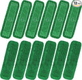 Matthew Cleaning 36'' Industrial Strength Cotton Dust Mop Refill Washable Replacement Heads for Residential & Commercial Use Fit Standard Dust Mop Frames, Hardwood, Concrete Floors Green 12 Pack