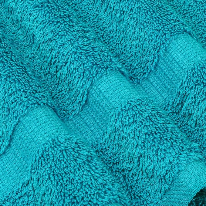 Chakir Turkish Linens 4 Piece Washcloth Set, 100% Cotton Luxury Turkish Washcloths for Bathroom, Soft Absorbent Washcloths, 13 x 13 Inches, Aqua