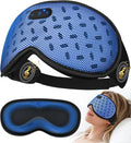 MUSICOZY Bluetooth Sleep Mask, Cooling Weighted Eye Mask with Bluetooth Headphones for Side Sleepers, 3D Contoured Relaxing No Pressure Eye Cover to Block Light for Night Sleeping(Grid Blue)