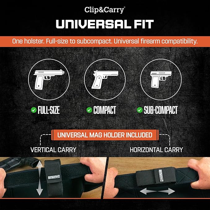 Clip & Carry STRAPT-TAC Belly Band Holster, Use with Any IWB Kydex Gun Holster for Concealed Carry (kydex Holster not Included)