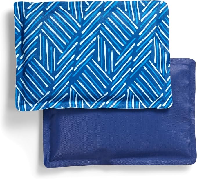 Fit & Fresh Cool Coolers 2 Pack Soft Ice for Lunch Bags, Flexible Stretch Nylon, Durable, Reusable Lunch Box Ice Packs, Soft Ice, Reusable Freezer Packs, Lunch Ice, Easy to Clean, Navy Sketch