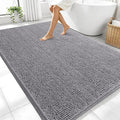 OLANLY Large Bathroom Rugs 70x46, Extra Soft Absorbent Chenille Bath Rugs, Rubber Backing Quick Dry, Machine Washable Bath Mats for Bathroom Floor, Tub and Shower, Home Decor Accessories, Grey