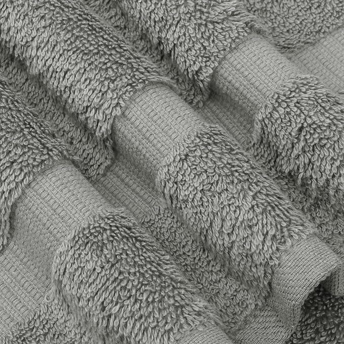 Chakir Turkish Linens 6 Piece Towels Set, 100% Cotton Luxury Turkish Towels for Bathroom, Soft Absorbent Bath Towel Set with 2 Bath Towels 2 Hand Towels 2 Washcloths, Gray