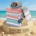 LANE LINEN Pool Towels, Turkish Beach Towels Oversized Set of 6, Pre-Washed,No Shrink, Quick Dry Travel Towel,Stylish Beach Towel for Women, Absorbent & Sand Free Towel, 39"x71" | Pre-Washed, No Shrink - Quick Dry Travel Towel - 39"x71", Vacation Essen...