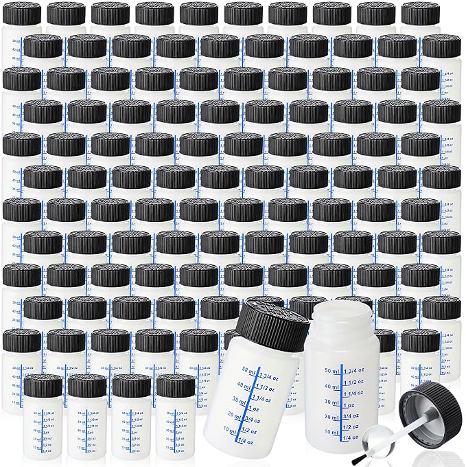 Mumufy 180 Pcs Touch up Paint Bottles with Brush and Lid Empty Touch up Bottle with Mixing Balls 2 oz Fluid Capacity Leftover Paint Container for Car Scratches Repair (Black,Blue)