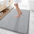 OLANLY Memory Foam Large Bathroom Rug 59x35, Absorbent Bath Mat, Light Grey | Soft Quick Dry Bath Mat Rugs, Non-Slip, Machine Washable Mat for Bathroom Floor, Tub and Shower, Home Decor Accessories