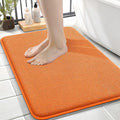OLANLY Memory Foam Small Bathroom Rugs 24x16, Absorbent Bath Mat, Orange | Soft Quick Dry Bath Mat Rugs, Non-Slip, Machine Washable Mat for Bathroom Floor, Tub and Shower, Home Decor Accessories