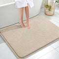 OLANLY Memory Foam Large Bathroom Rugs 40x32, Absorbent Bath Mat, Beige | Soft Quick Dry Bath Mat Rugs, Non-Slip, Machine Washable Mat for Bathroom Floor, Tub and Shower, Home Decor Accessories