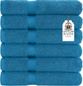 HERCULEAN Premium Bath Towels 24 x 48 Pack of 6 | Quick Dry and Highly Absorbent | 100% Cotton Terry Towels for Bathroom - Perfect for Shower - Pool and Spa - Luxury Soft Towels - Teal Blue