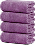 Tens Towels 4 Piece Extra Large Bath Towels 30 x 60 Inches, Purple | 100% Cotton, Larger & Lighter Weight, Quicker to Dry, Super Soft and Absorbent, Perfect for Bathroom