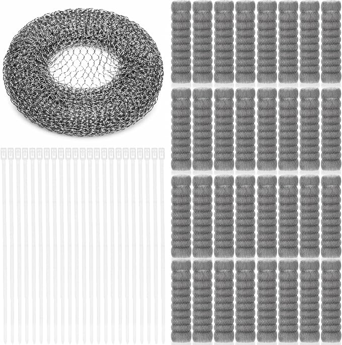 Yaocom 400 Pack Washing Machine Lint Traps for Washing Hose Stainless Steel Snare Traps Washer Lint Catcher Mesh Machine Filter with Cable Ties for Washer Sink Drain Hose (Grey)