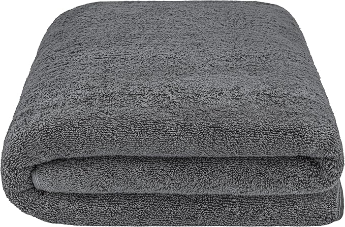Cotton Paradise 100% Cotton Turkish Towel, Soft Absorbent Quick Dry, 40x80 Oversized Bath Sheet Towel, Dark Gray