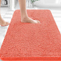 OLANLY Bathroom Rugs 30x18, Extra Soft Absorbent Chenille Bath Rugs, Rubber Backing Quick Dry, Machine Washable Bath Mats for Bathroom Floor, Tub and Shower, Home Decor Accessories, Coral