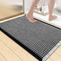 Smiry Waffle Bath Mat 36x24, Extra Soft Absorbent Bathroom Rugs, Non Slip Machine Washable Quick Dry Bath Rugs for Bathroom Floor, Tub, Shower, Home Decor Accessories, Black & Cream
