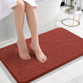 OLANLY Small Bathroom Rugs 24x16, Soft Absorbent Chenille Bath Rugs, Rubber Backing Quick Dry, Machine Washable Bath Mats for Bathroom Floor, Tub and Shower, Home Decor Accessories, Rustic Terracotta